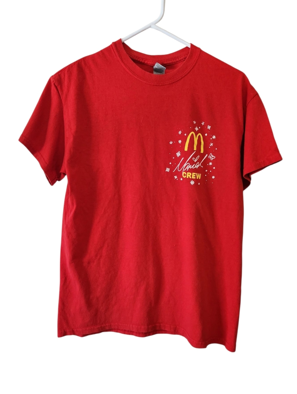 McDonald's Mariah Carey Red Holiday Crew Graphic Short Sleeve Tee